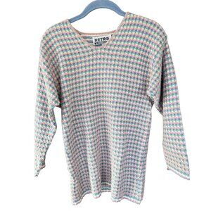 RETRO by Renaissance Vintage 90s Pastel Chevron Knit Sweater Size Medium